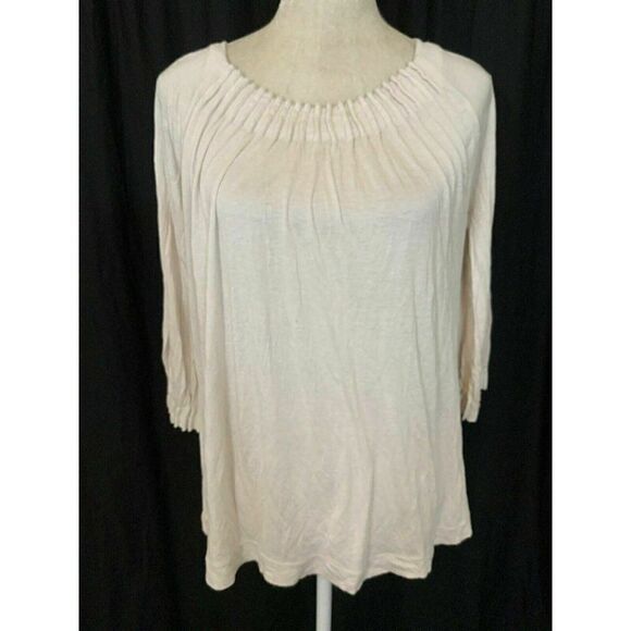 J Crew Womens Solid Ivory Long Sleeve Top Blouse - Picture 1 of 6